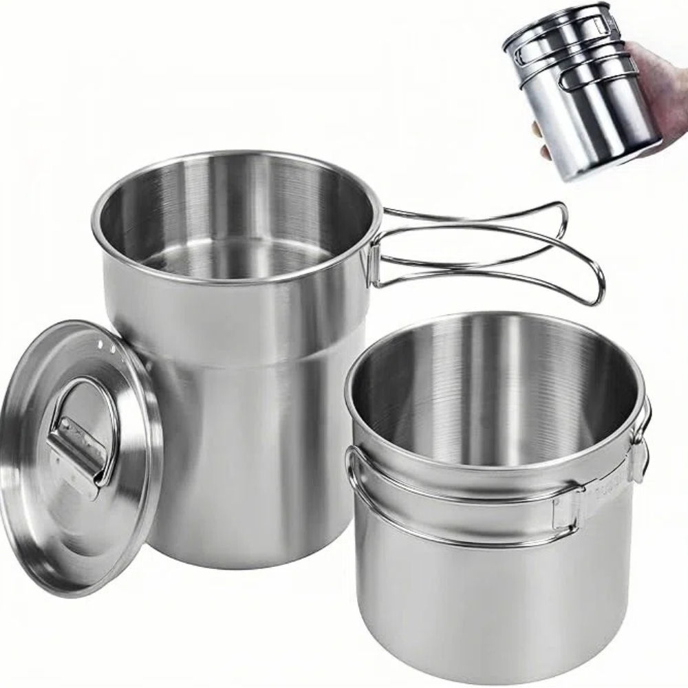 Camping Cooking Sets - Canecas Dobráveis para Camping, Panela de