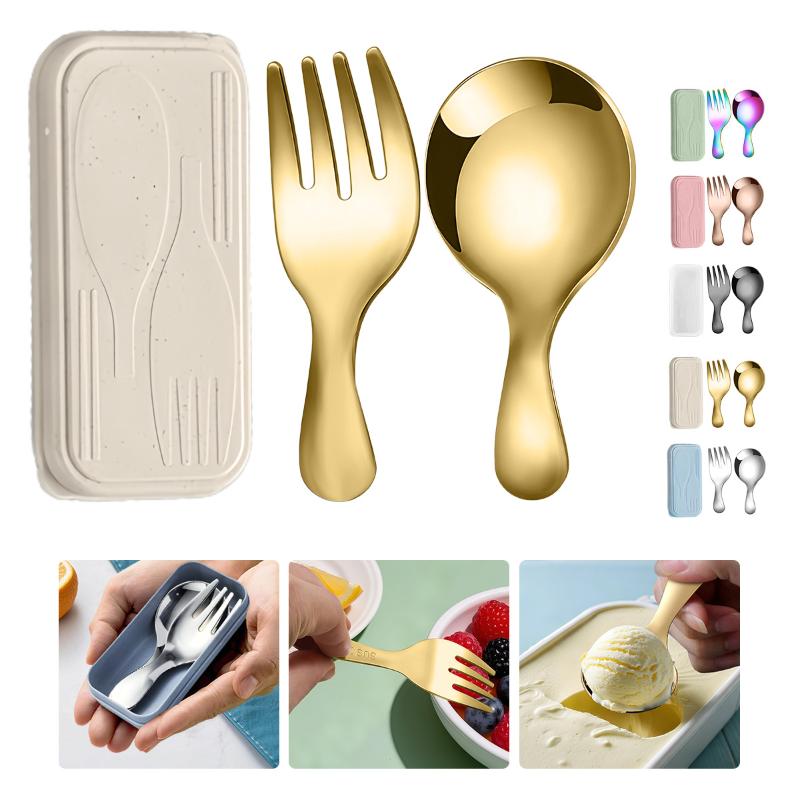 Camping Cooking - Conjunto de talheres de aço inoxidável
