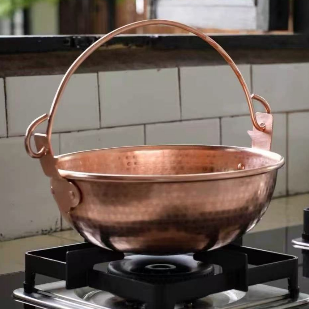 Camping Cooking Pot - Pote de suspensão de cobre vintage,