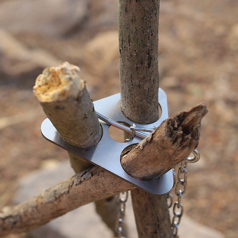 Camping Cooking Can - Tripé de Camping em Aço Inoxidável