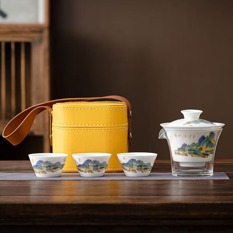 Camping Cooking Can - Conjunto de Chá de Porcelana Branca