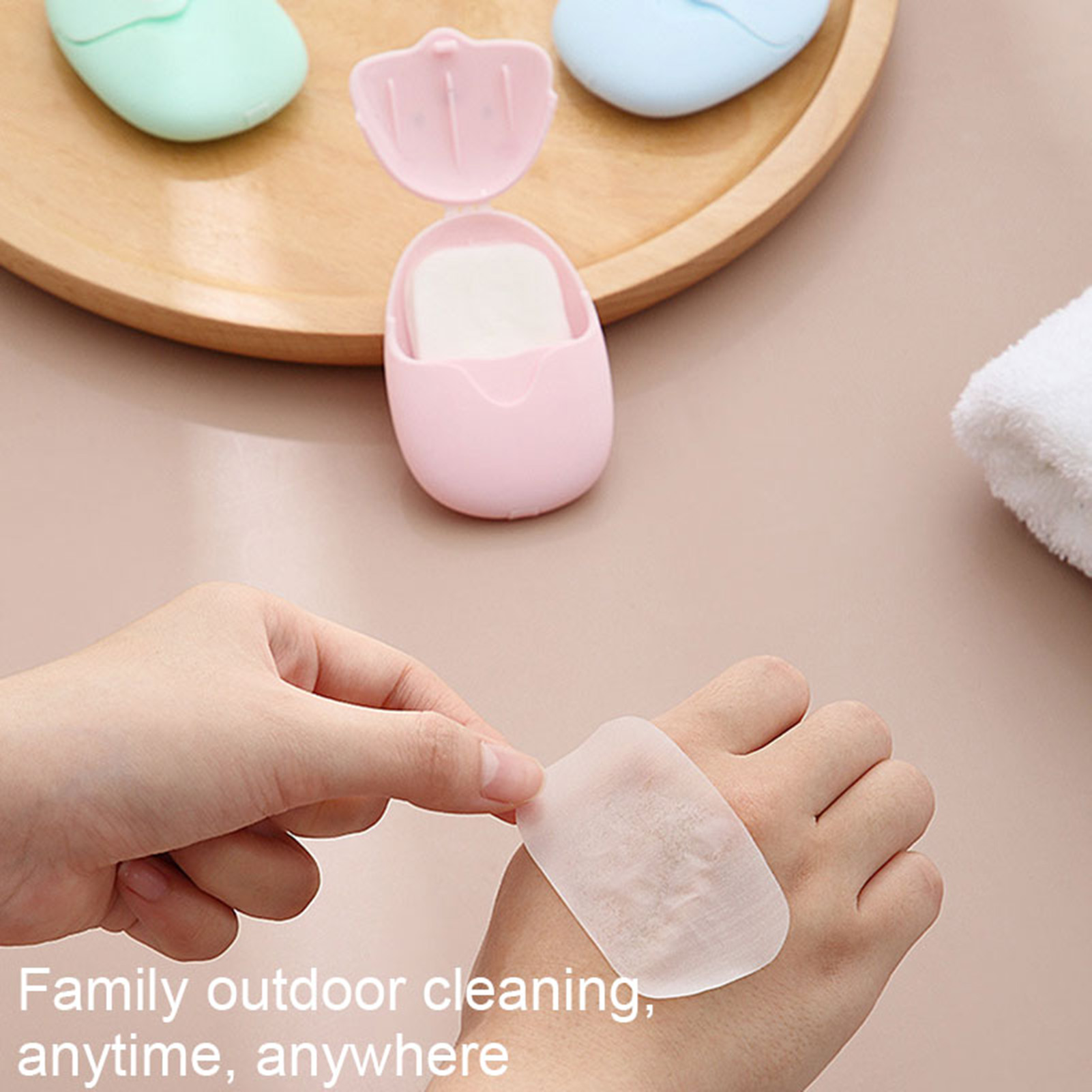 Biodegradable Soap Camp - Comprimidos de sabão portáteis 50 peças,