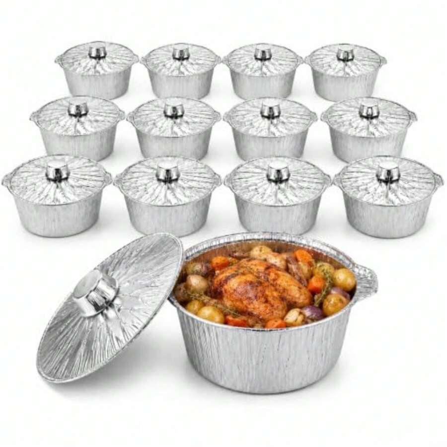 Pacote com 12 panelas descartá - Camping Cooking Pot avaliação e preço