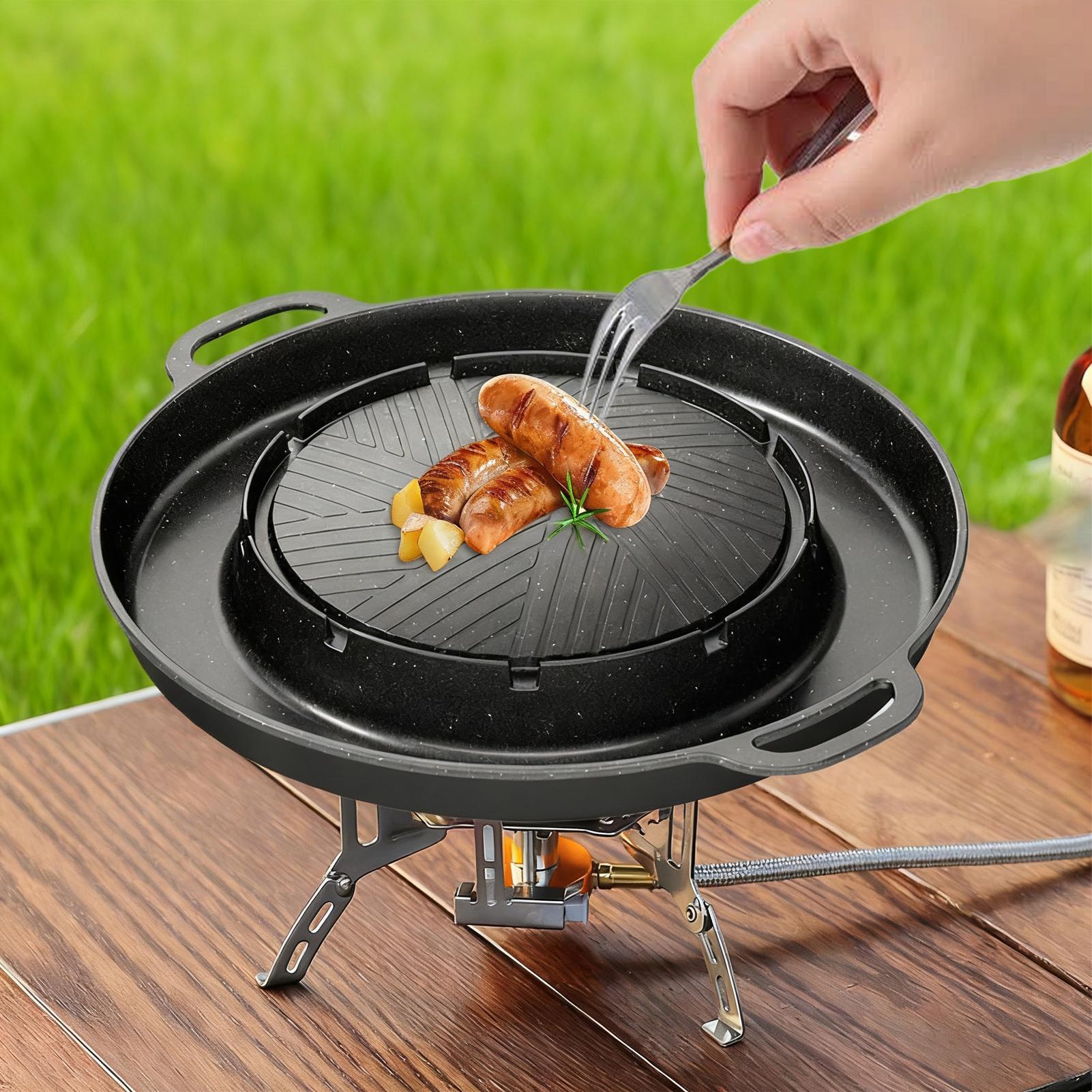 Grelha e panela quente 2 em 1  - Camping Cooking Table avaliação e preço
